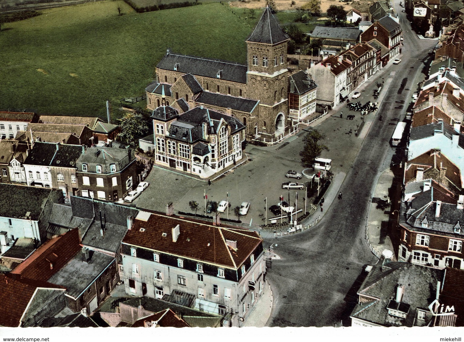 BATTICE-VUE AERIENNE-baraque Frite Sur La Place - Herve