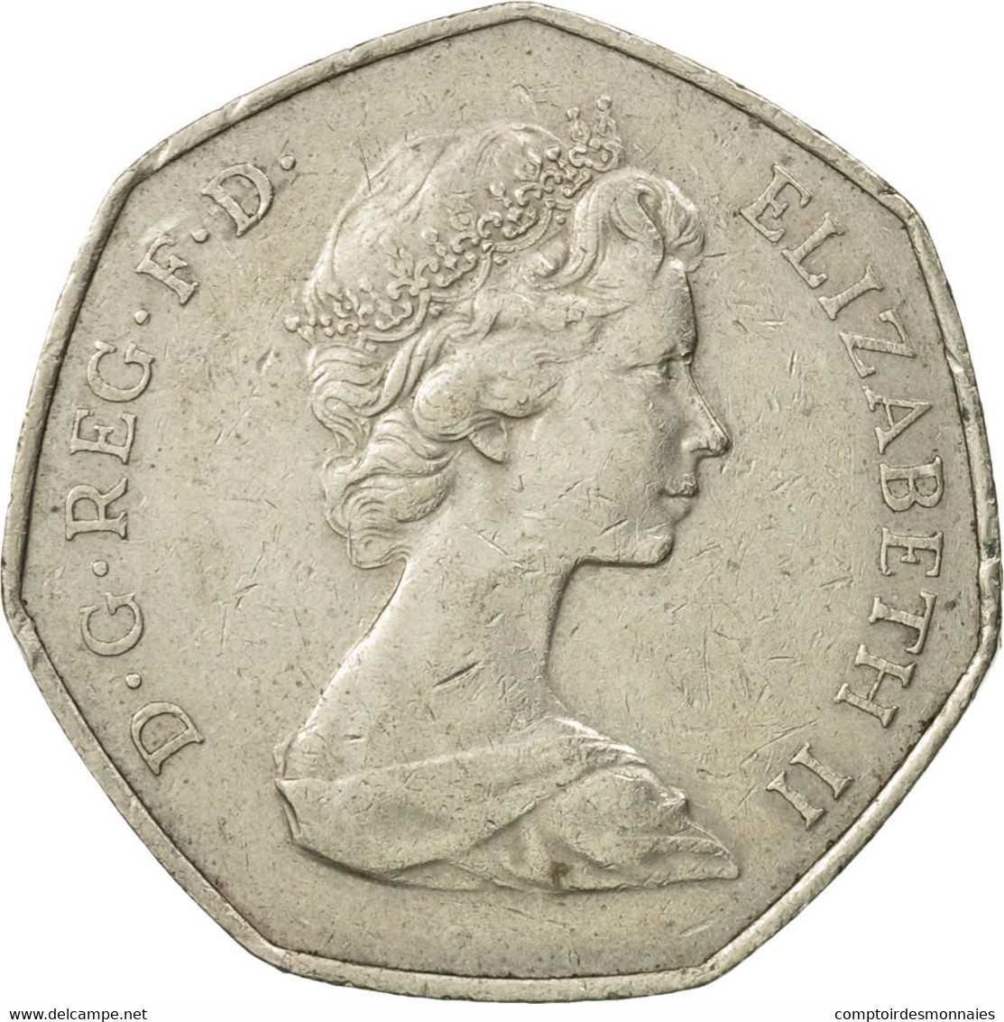 Monnaie, Grande-Bretagne, Elizabeth II, 50 Pence, 1973, TB+, Copper-nickel - 50 Pence