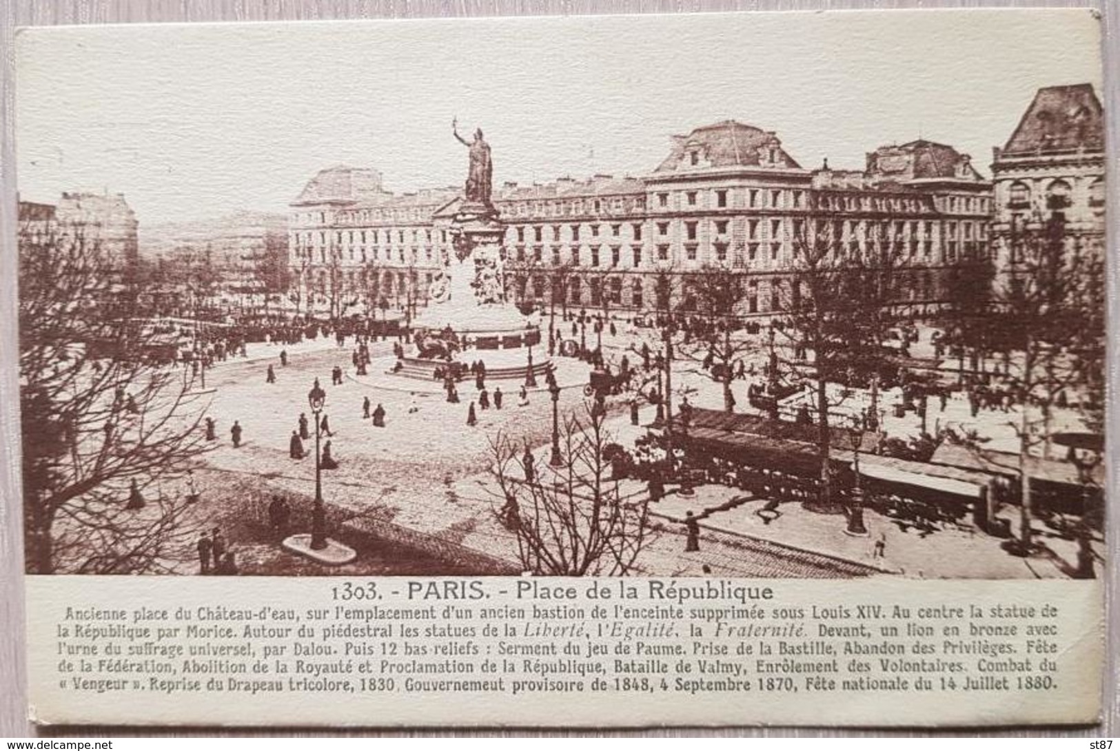 France Paris Place De La République 1927 - Other & Unclassified