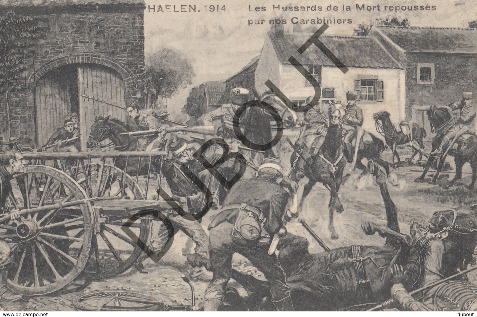 Postkaart/Carte Postale HALEN Haelen 1914 Les Hussards De La Mort Repoussés Par Nos Carabiniers (O436) - Halen