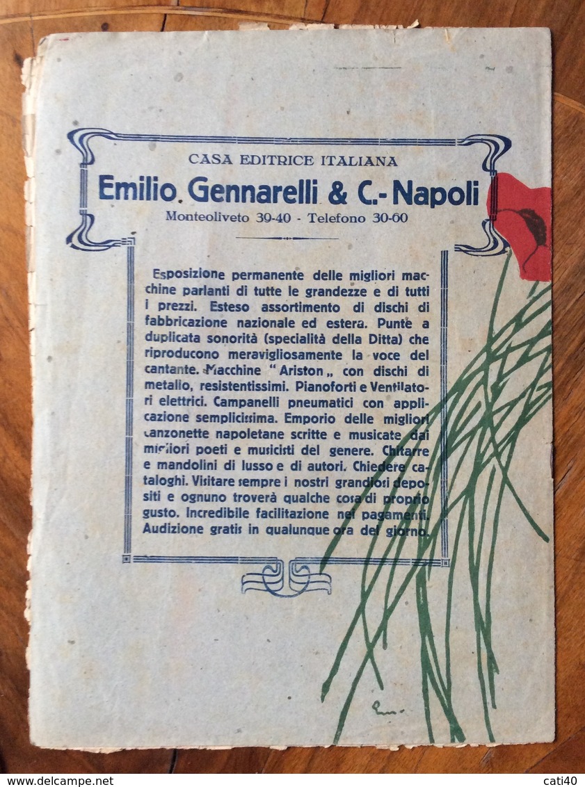 SPARTITO MUSICALE VINTAGE  BAMBOLA Di Di Napoli-Valente  Ed. E.GENNARELLI & C. NAPOLI - Musica Popolare