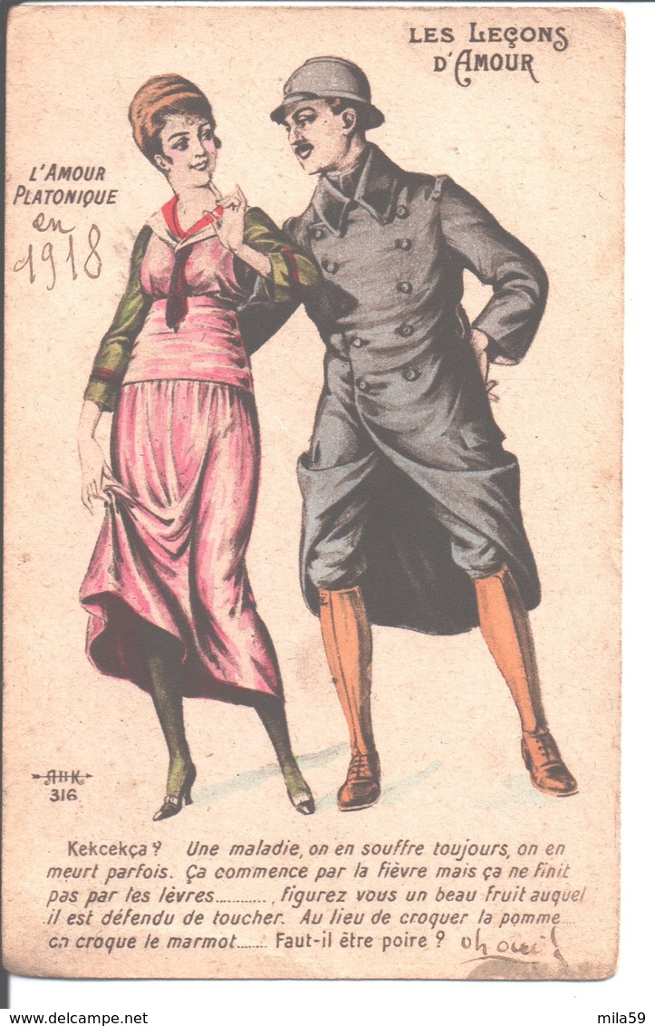Les Leçons D'Amour. L'Amour Platonique. A H K; 1918. De M. Desvaux. - Couples