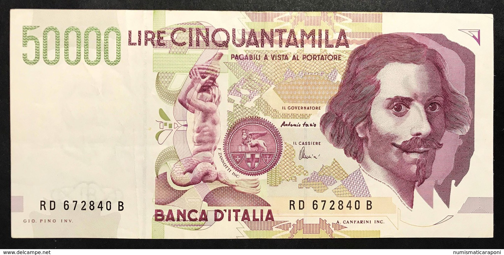 50000 LIRE BERNINI II° TIPO SERIE D 1997 Bb/spl   LOTTO 2021 - 50000 Lire