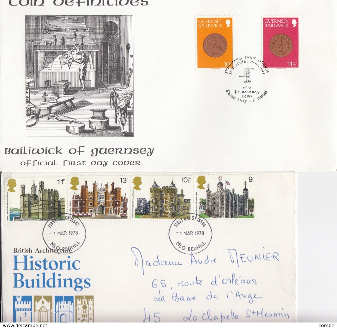 TWO FDC GUERNSEY + GB / 2 - Autres & Non Classés