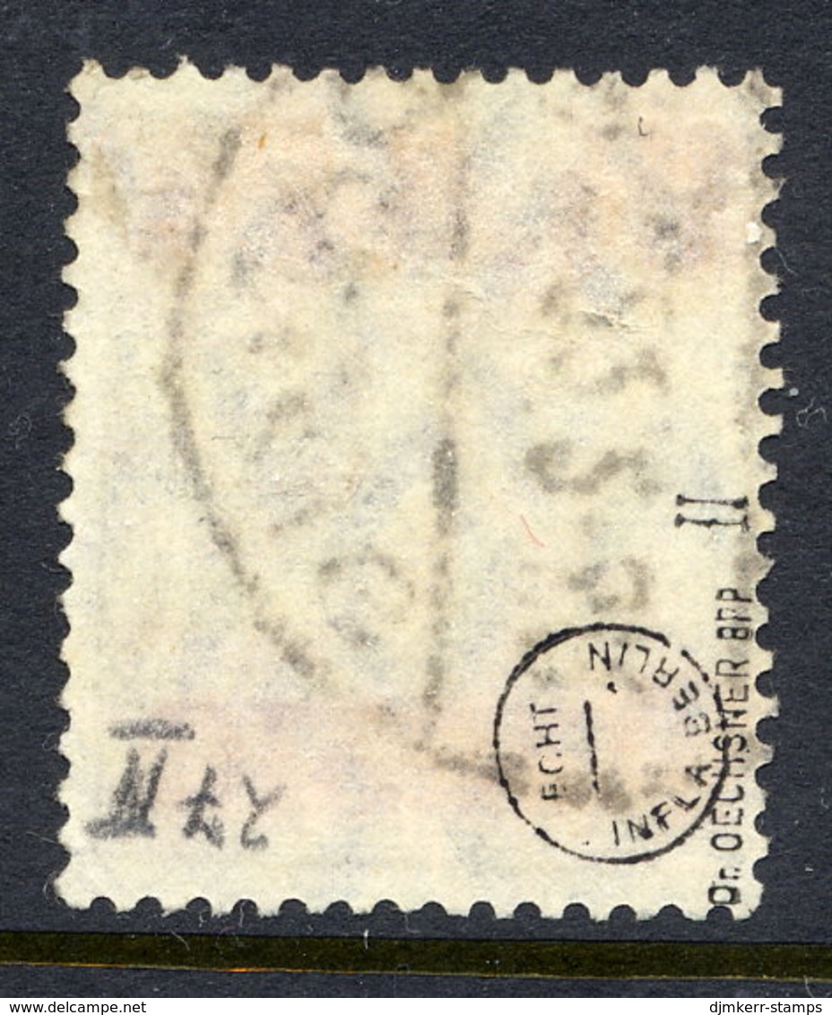 DANZIG 1920  1¼ Mk. On 3 Pfg. Grey Burelage Downwards, Postally Used, Michel 27 II - Afgestempeld