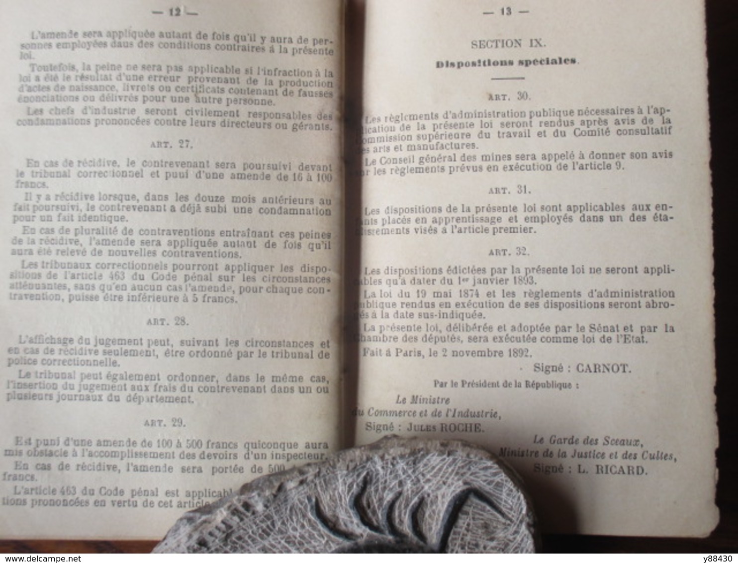 livret personnel de l'enfanf à GANNAT. Allier - Année 1907 - TRAVAIL DES ENFANTS DANS L'INDUSTRIE - 44 pages - 15 photos