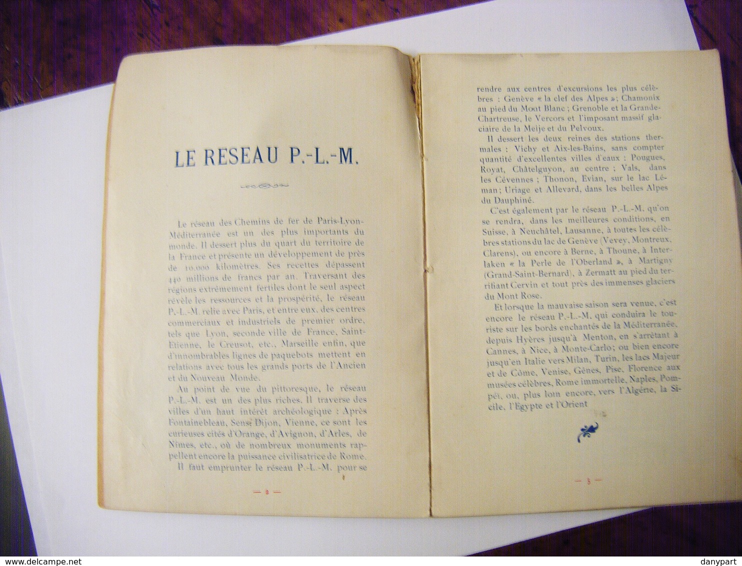 Guide Chemin De Fer P.L.M. Paris-Lyon-Mediterranée 45 Pages Photo Plan Du Réseau SNCF - Dépliants Touristiques