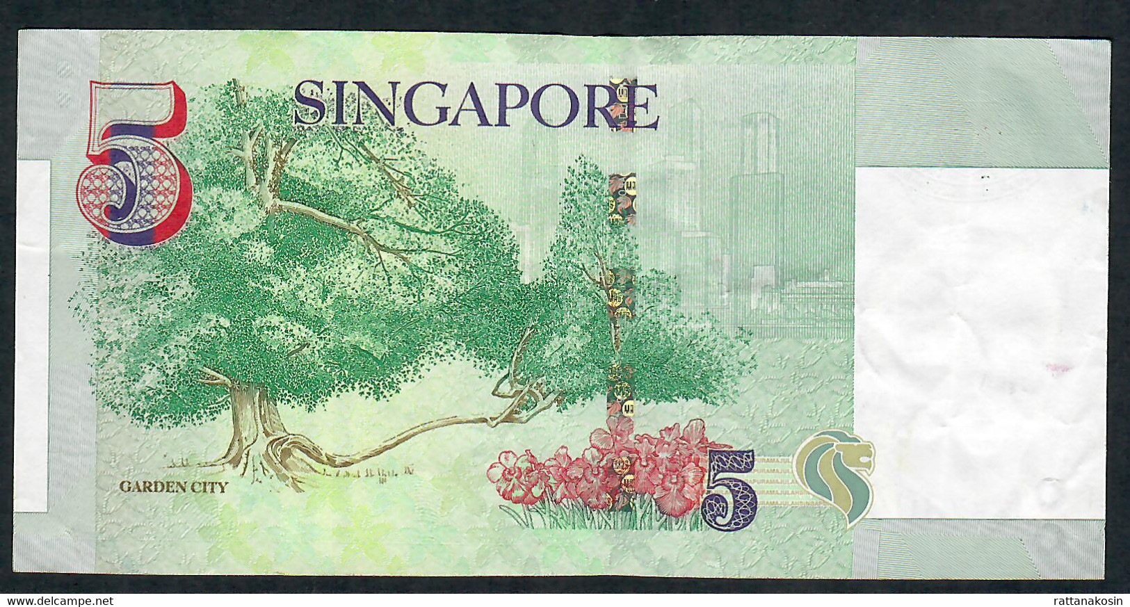 SINGAPORE P47A 5 DOLLARS 2004 Prefix 1AA  VF NO P.h. - Singapur