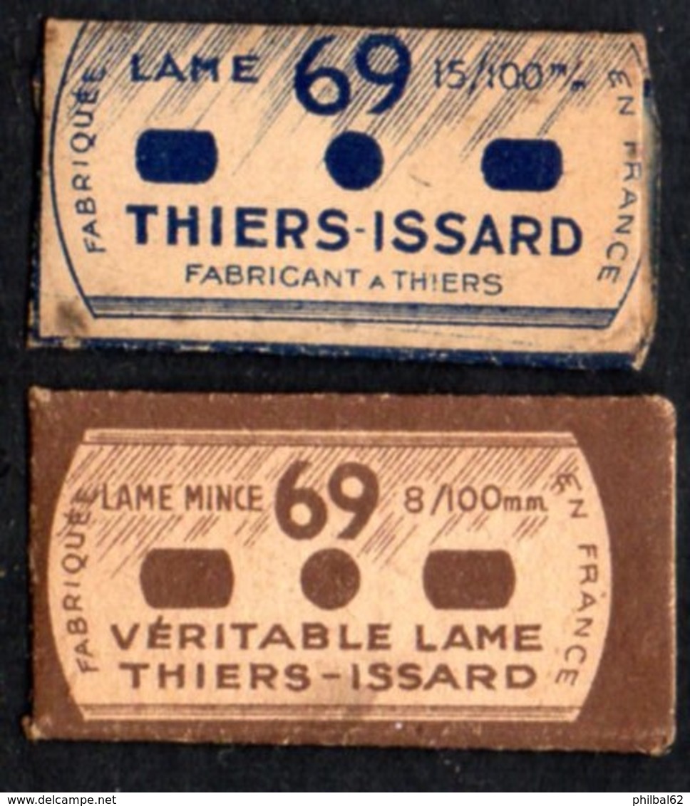 Rasage. Razor Blade. Lame De Rasoir. 3 Lames 69, Emballages Différents. Thiers-Issard. 2 Photos. - Razor Blades