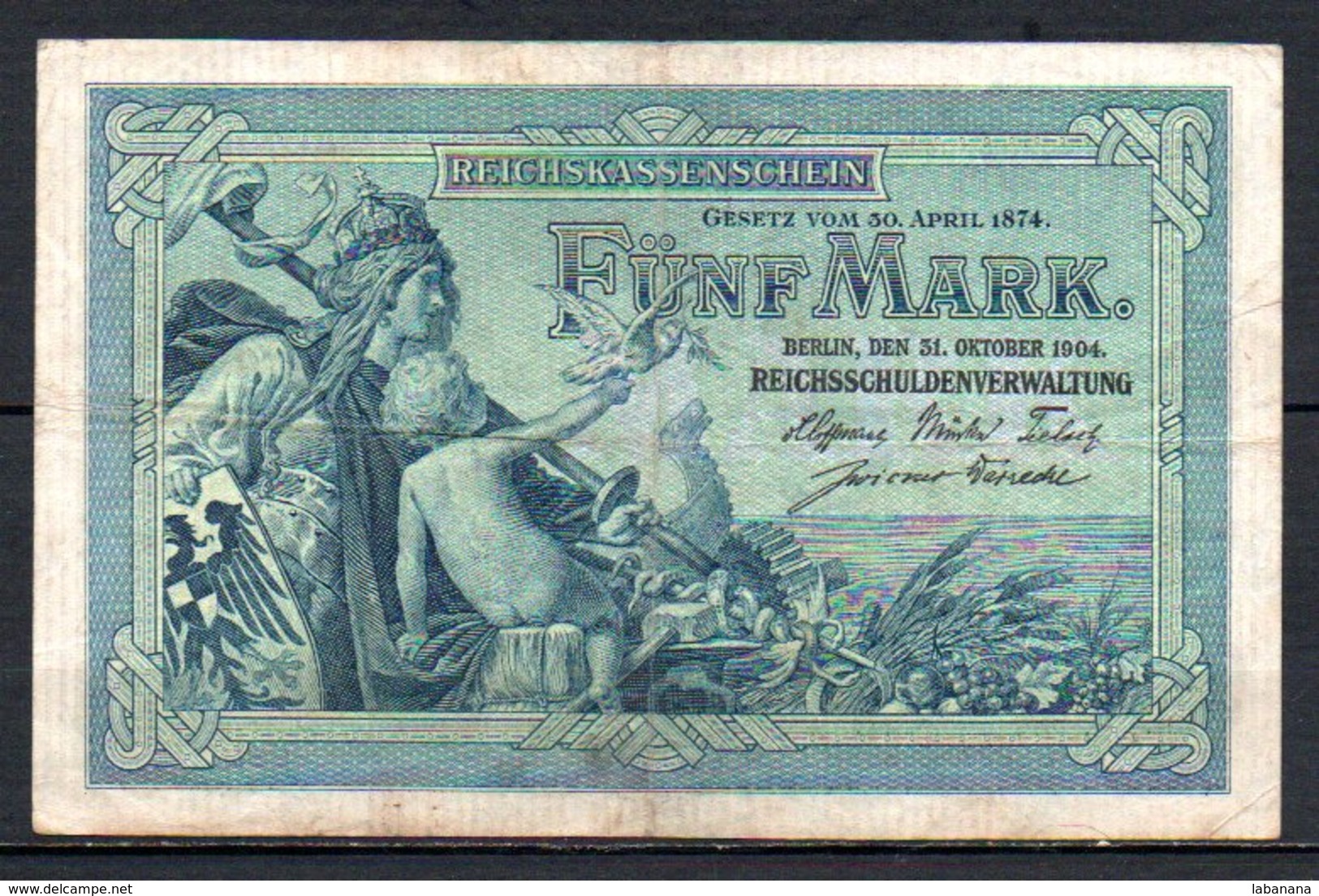 621-Allemagne Billet De 5 Mark 1904 O135 - 5 Mark