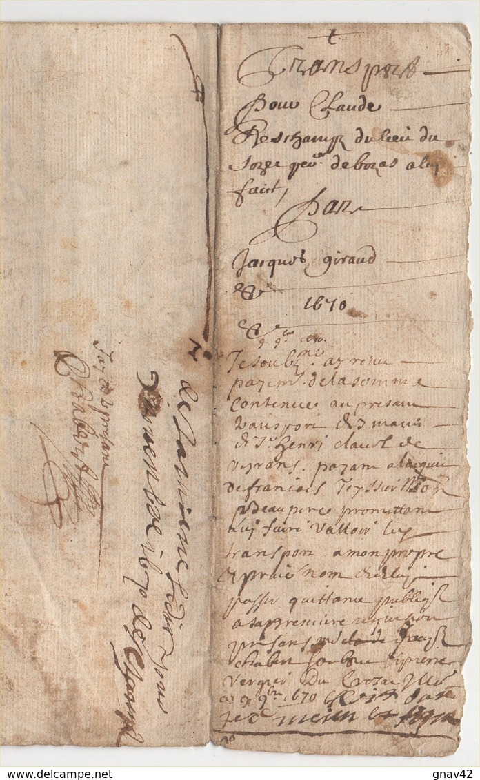 Bozas Ardèche 1670 - Manuscritos