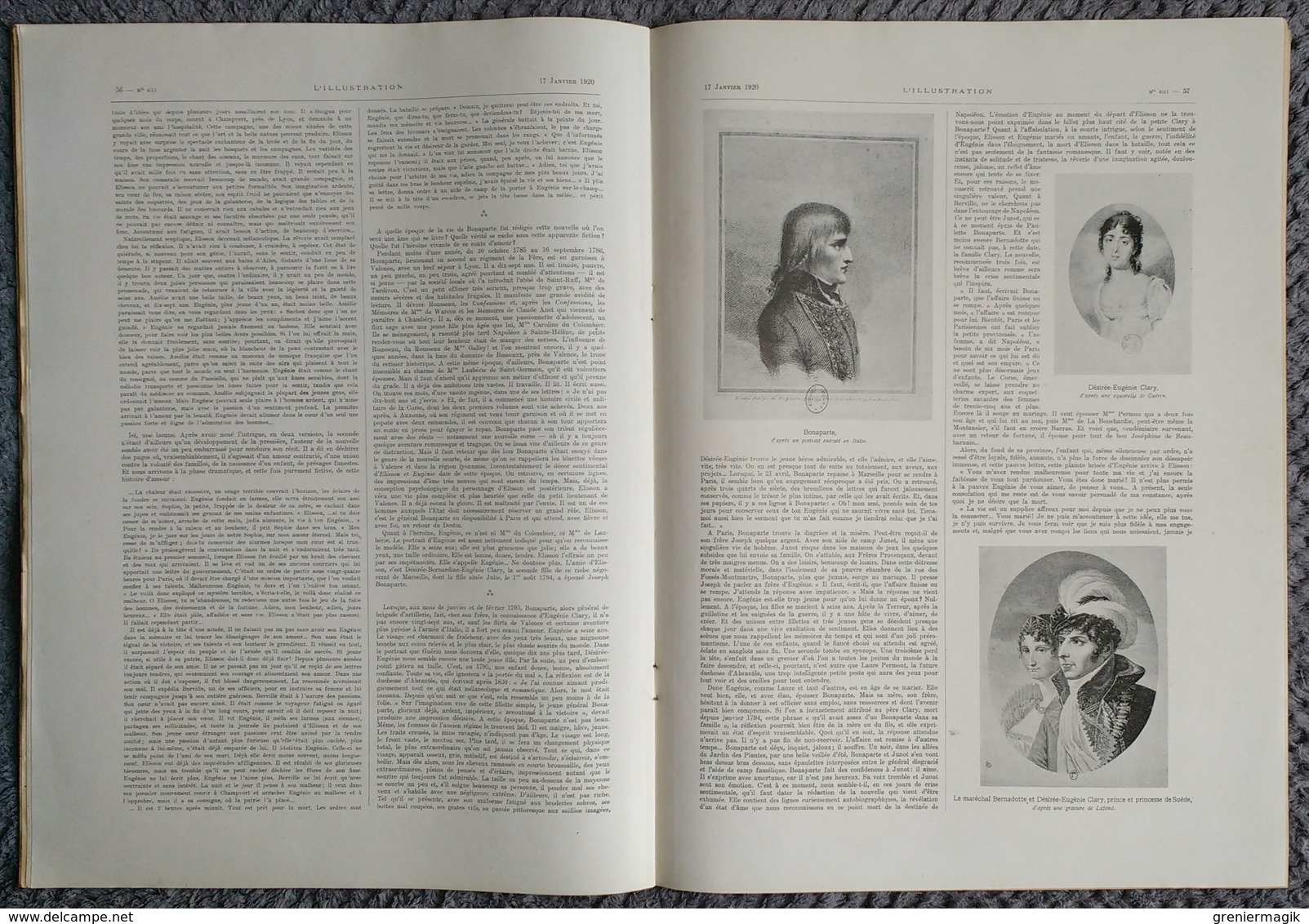 L'Illustration 4011 17 janvier 1920 Traité de Versailles ratifié/Napoléon Bonaparte/Naufrage paquebot Afrique/Louvre