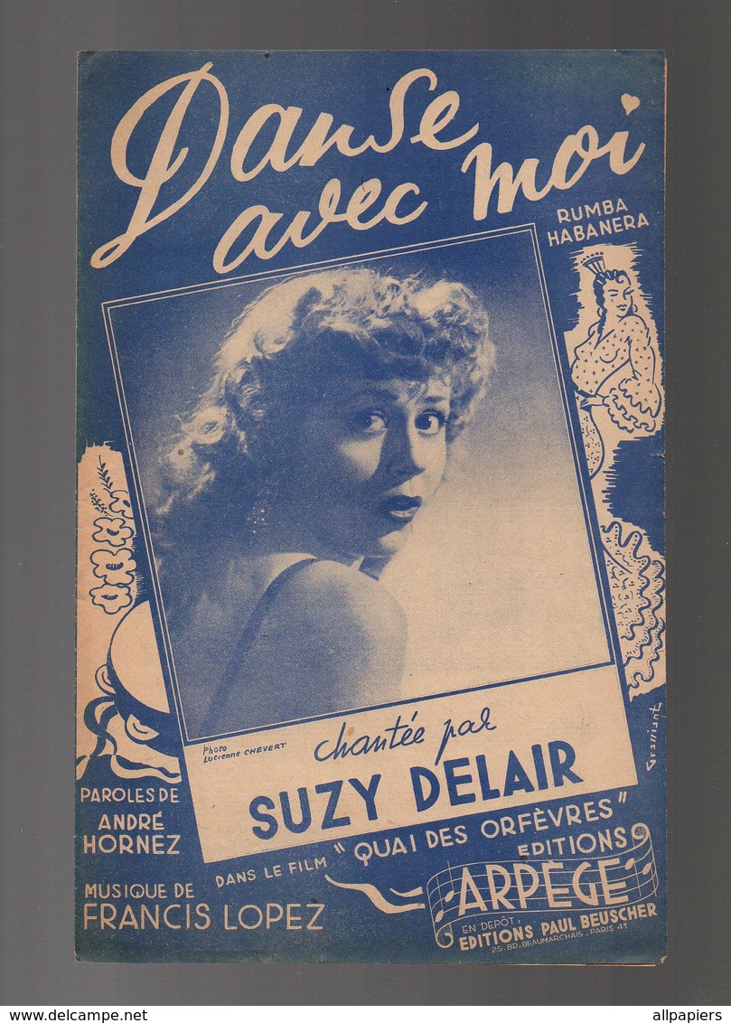 Partition Danse Avec Moi Chantée Par Suzy Delair Dans Le Film " Quai Des Orfèvres " De 1947 - Partitions Musicales Anciennes