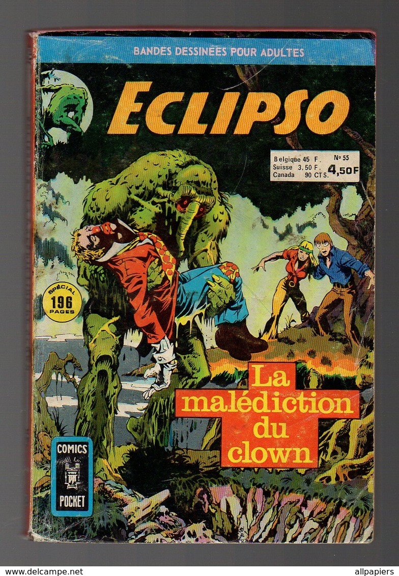 Petit Format Eclipso N°55 La Malédiction Du Clown - Cauchemar Vivant - Captain America Le Piège De Modock De 1975 - Arédit & Artima