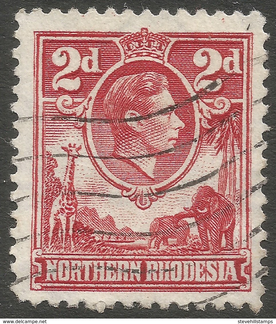 Northern Rhodesia. 1938-52 KGVI. 2d Red Used. SG 32 - Northern Rhodesia (...-1963)