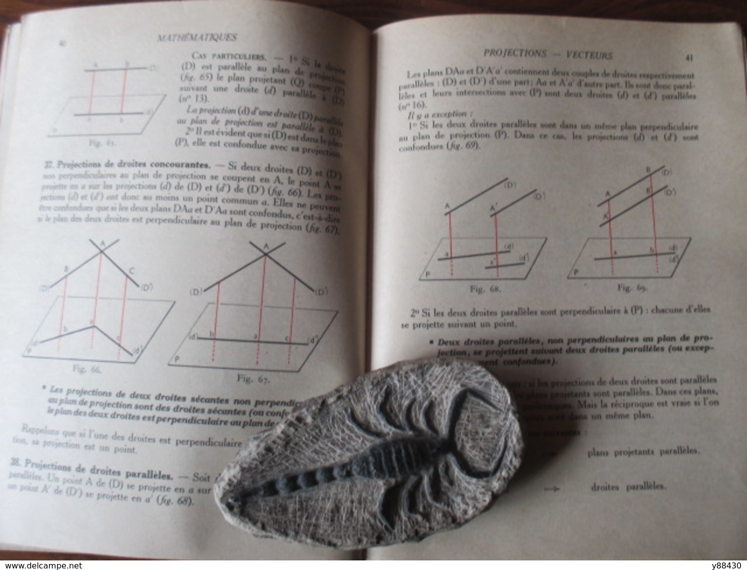 livret - GEOMETRIE DANS L'ESPACE. MATHEMATIQUE de 1958 - Pour Classe de Troisième - 64 pages -15 photos