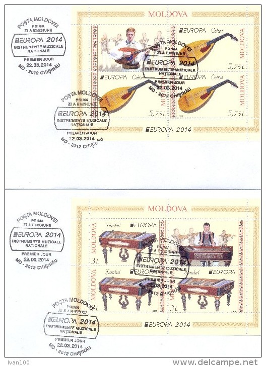 2014. Moldova, Europa 2014, 2 FDC With Booklet-panes, Mint/** - 2014