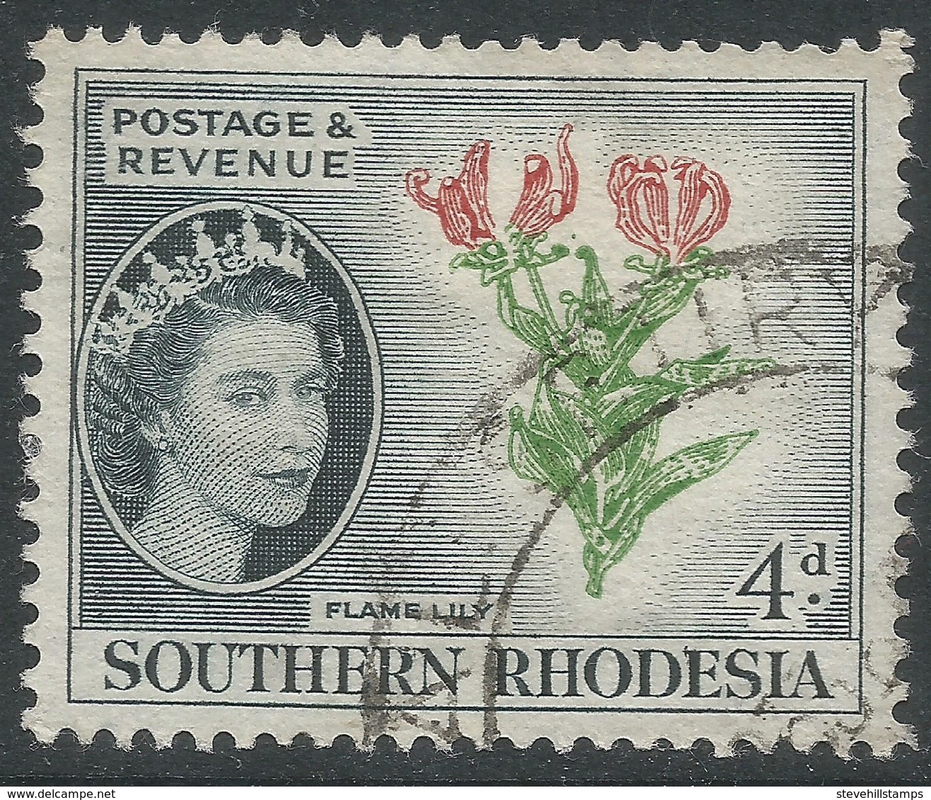 Southern Rhodesia. 1953 QEII. 4d Used. SG 82 - Southern Rhodesia (...-1964)