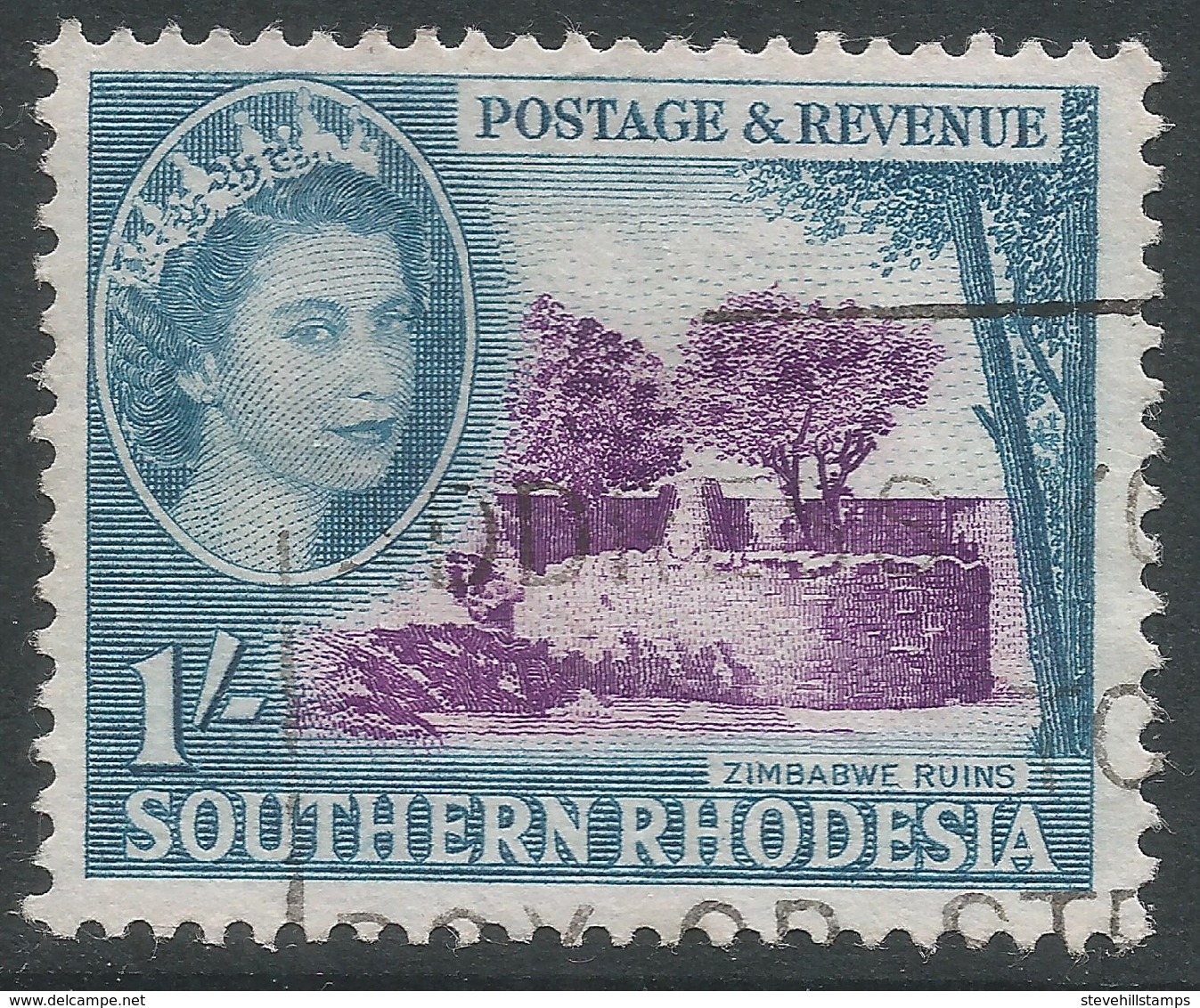 Southern Rhodesia. 1953 QEII. 1/- Used. SG 86 - Rodesia Del Sur (...-1964)