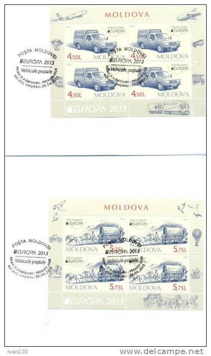 2013. Moldova, Europa 2013, 2 FDC With Booklet-panes, Mint/** - 2013