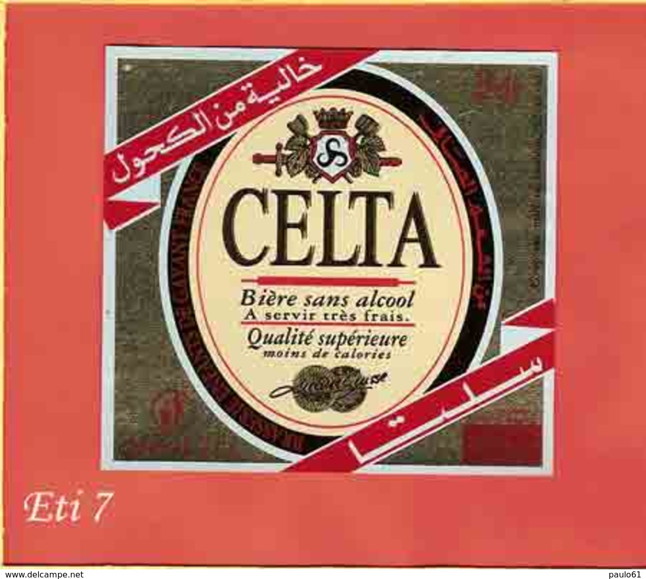 Etiquette De Biere :Biere Sans Alcool CELTA - Bière