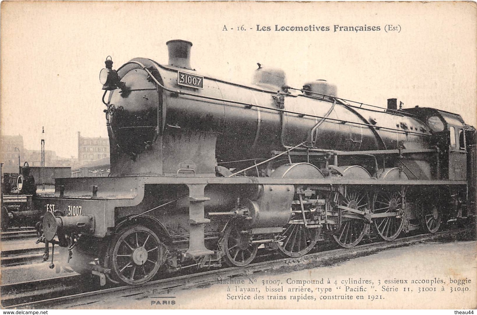 ¤¤  -    Les Locomotives Françaises ( EST )  -  Machine N° 31007  -  Chemin De Fer   -  ¤¤ - Materiale