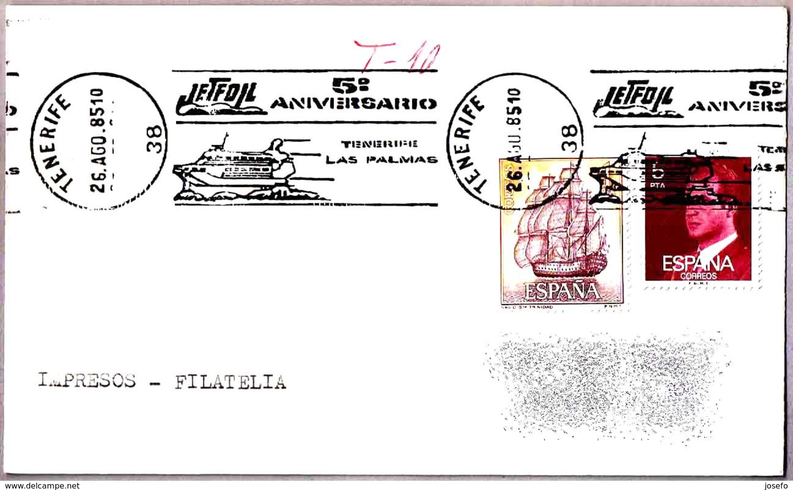 5º Aniv. JETFOIL TENERIFE-LAS PALMAS. Tenerife, Islas Canarias, 1985 - Barcos