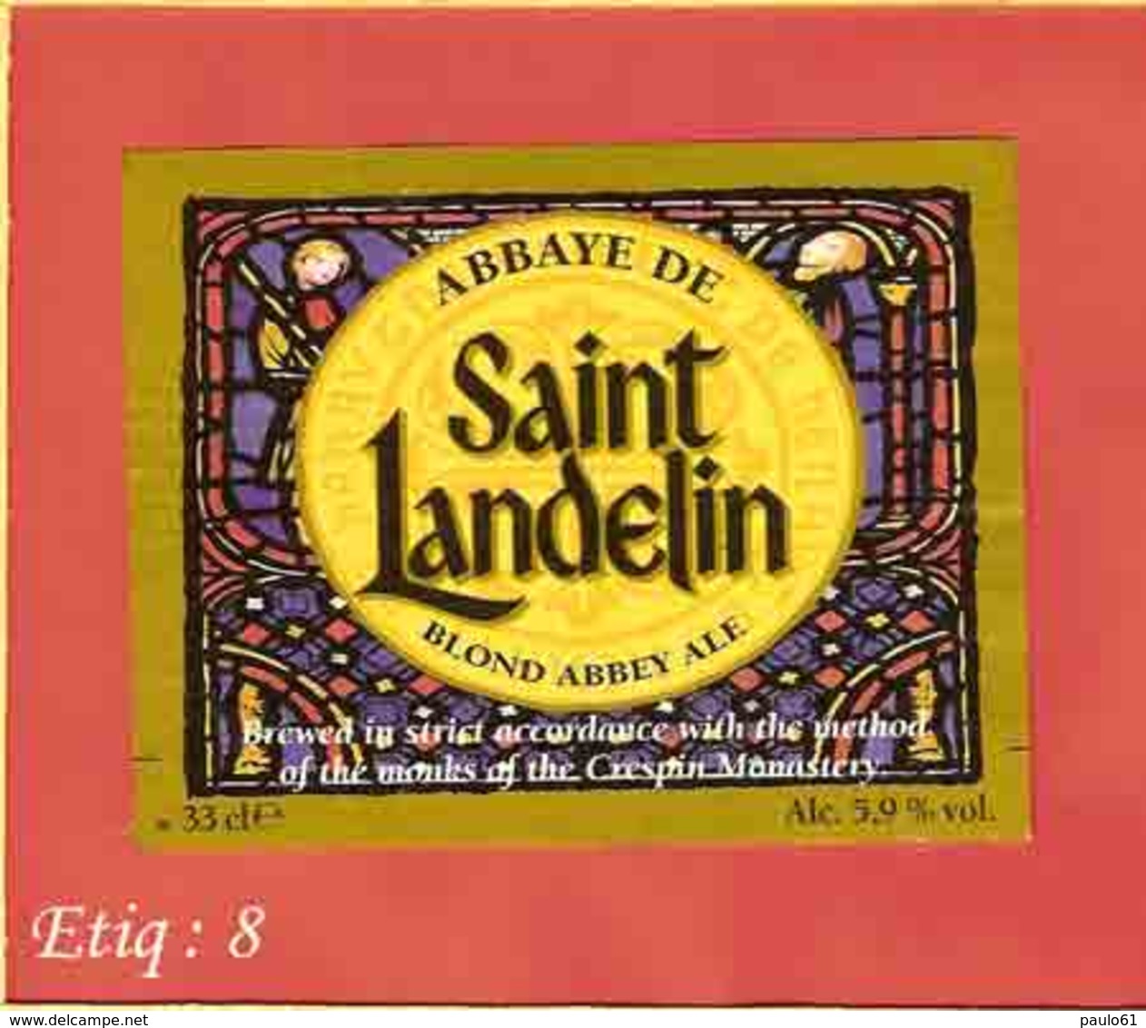 Etiquette De Biere :Biere Blonde Saint Landelin - Bière