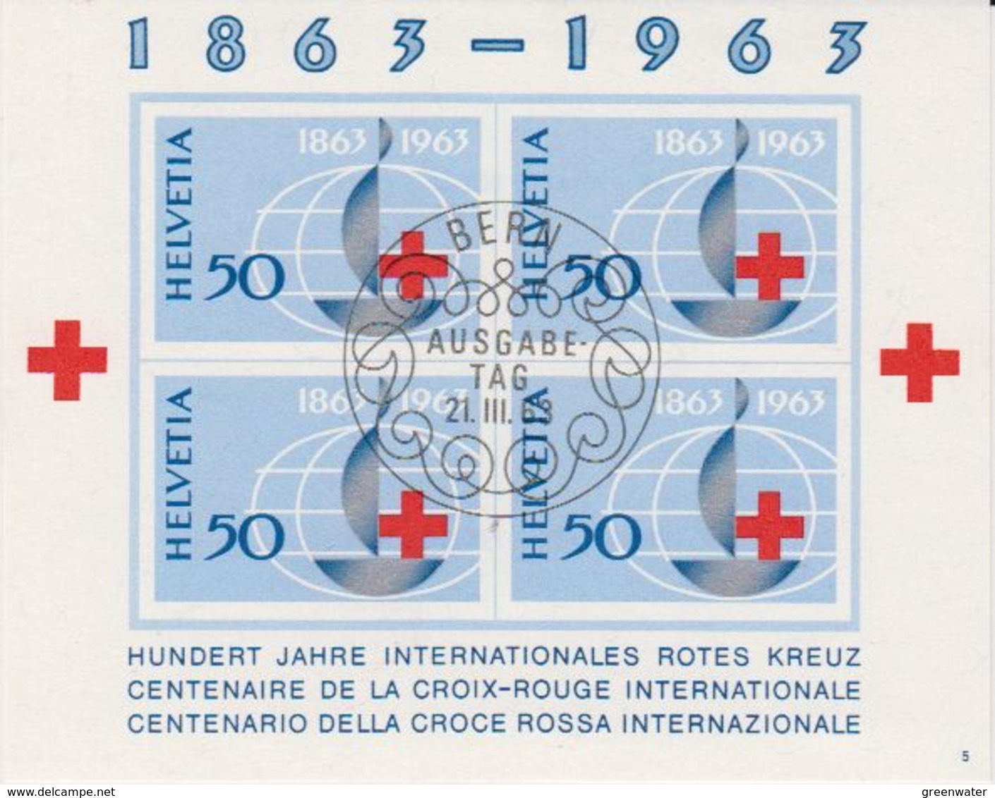 Switzerland 1963 Red Cross M/s Used 1st Day (42195) - Blokken