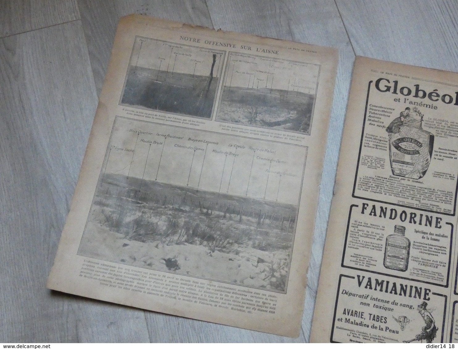 PAYS DE FRANCE N°132 .26 AVRIL 1917. GENERAL CONNEAU. CANADIENS A VIMY. JUSSY. SAINT SIMON. ST QUENTIN. CRAONNE. BRIMONT - Français