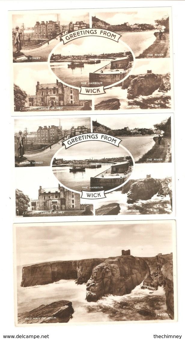 THREE OLD POSTCARDS OF WICK CAITHNESS SCOTLAND - Caithness