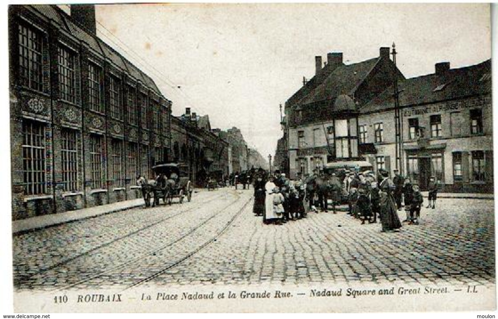 ROUBAIX- La Place Nadaud Et La Grande Rue-(Peignage Allard Fonde En 1849)N:110-Non Voyagee - Roubaix