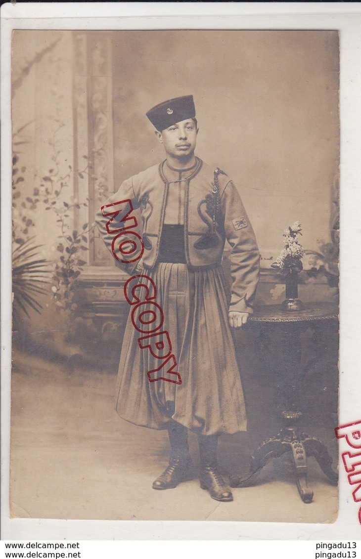 Au Plus Rapide Carte Photo Militaire Zouave 1914 Très Bon état - Regiments