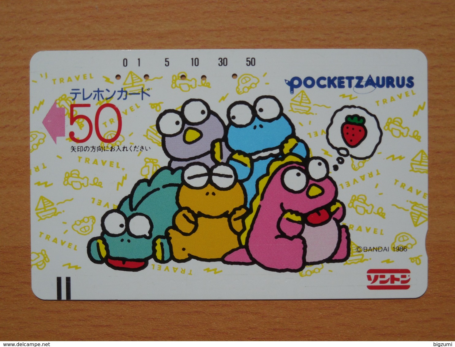 Japon Japan Free Front Bar, Balken Phonecard / 110-9576 / Pocketzaurus / Bandai - Spelletjes