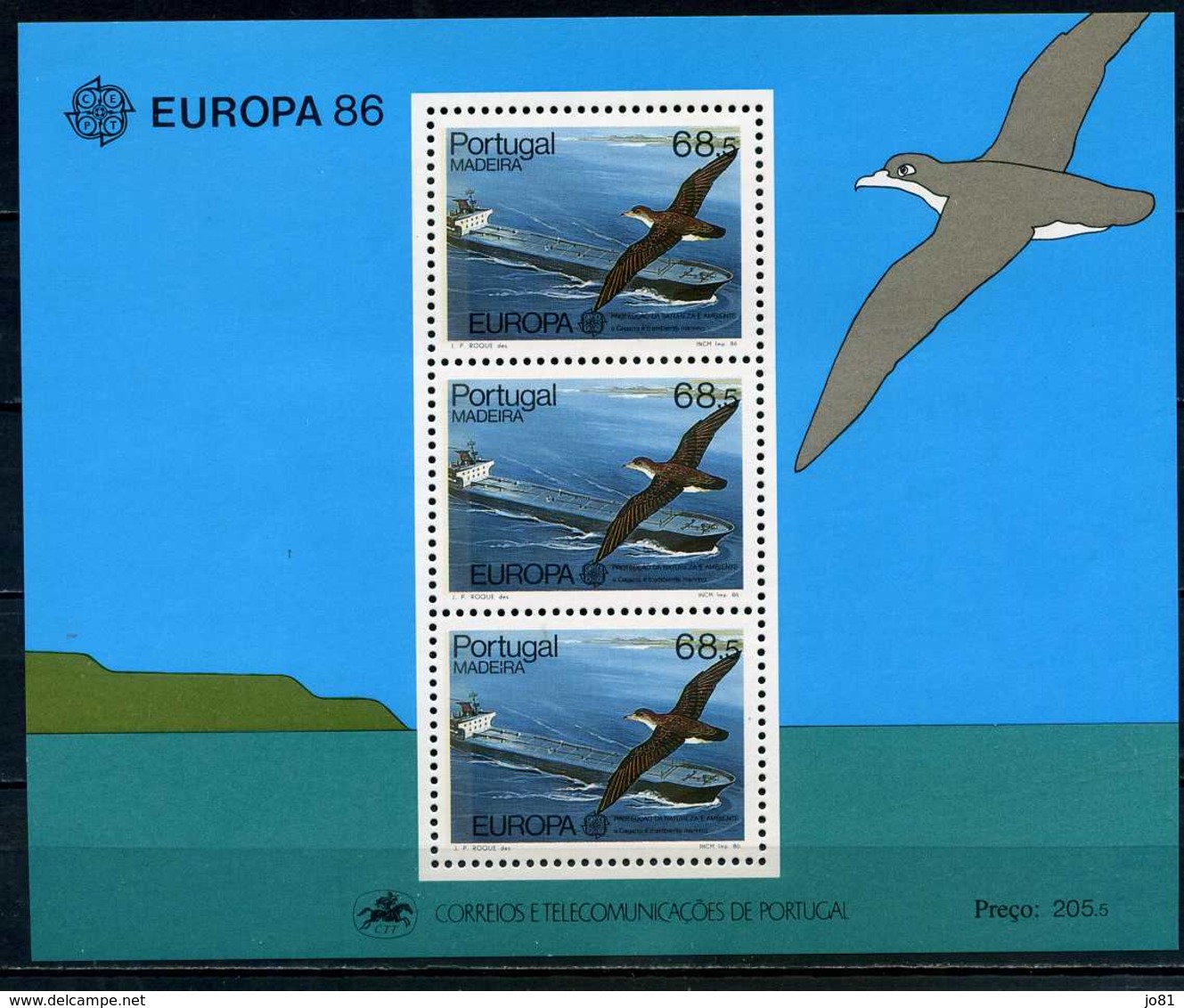 Madère YT Bloc 7 XX / MNH Europa Oiseau Bird - Madère