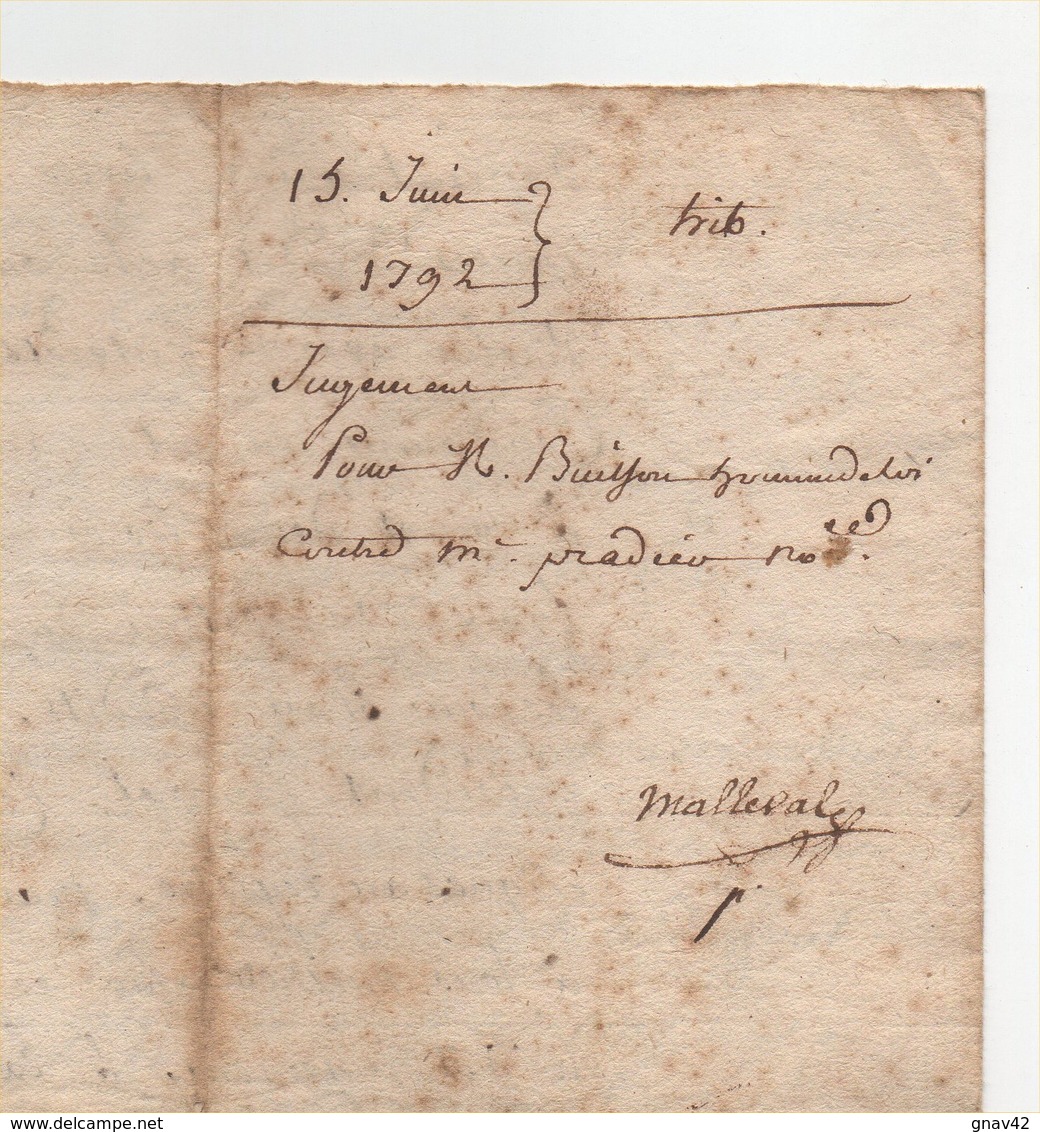 Acte  Fait à Annonay Ardèche 1792 - Manuscrits