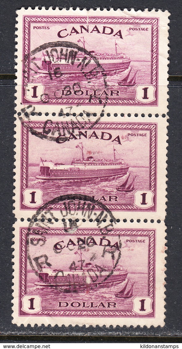 Canada 1946 Cancelled, Strip Of 3, See Notes, Sc# 273, SG - Gebraucht