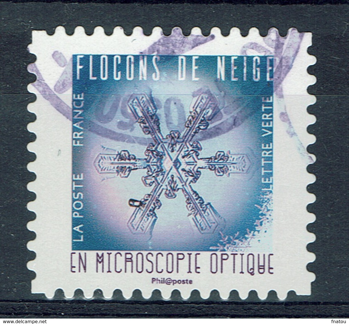 France, Snowflake (6), 2018, VFU Self-adhesive From A Booklet Of 12 - Used Stamps