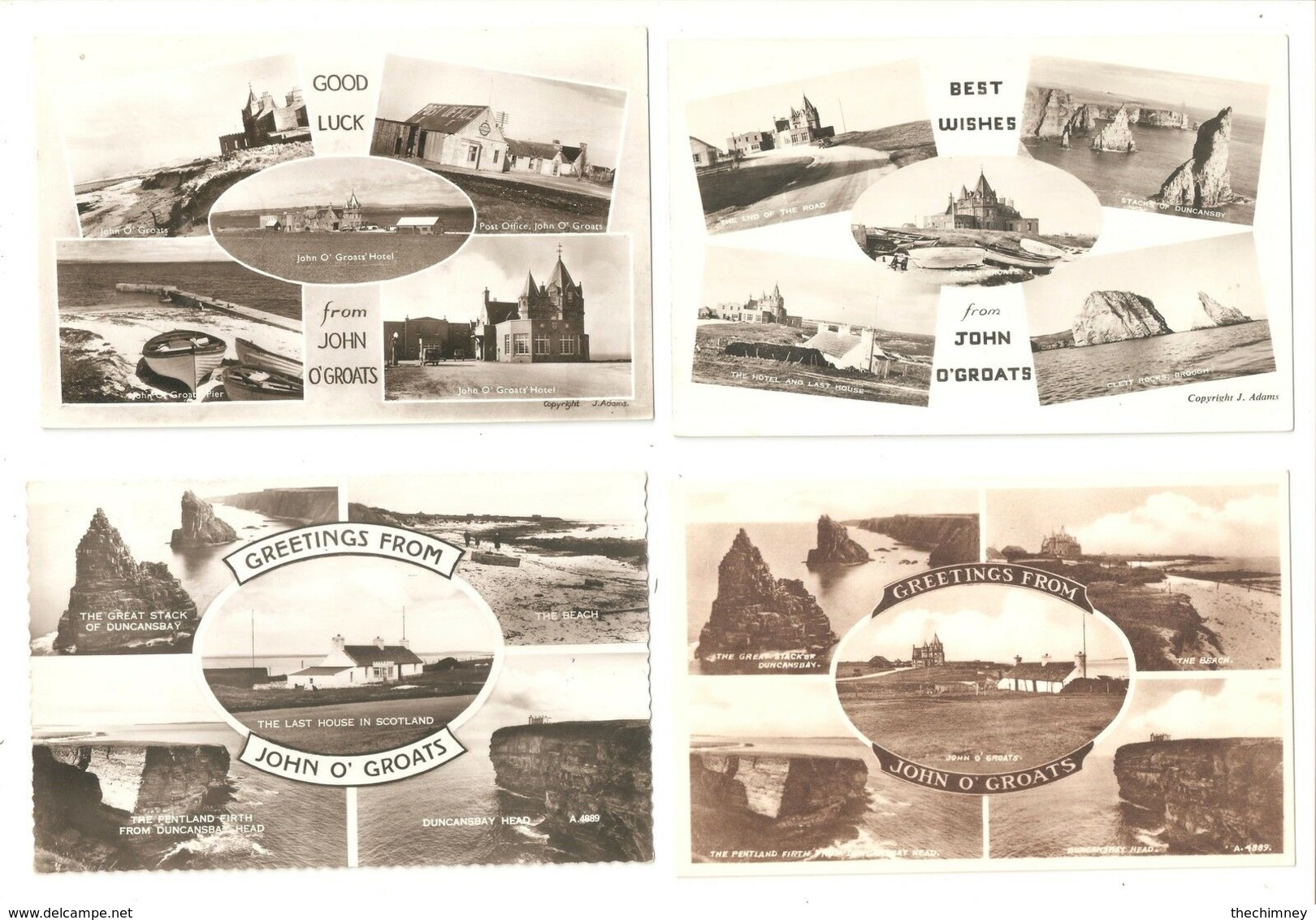 FOUR MORE OLD POSTCARDS OF JOHN O'GROATS CAITHNESS SCOTLAND - Caithness