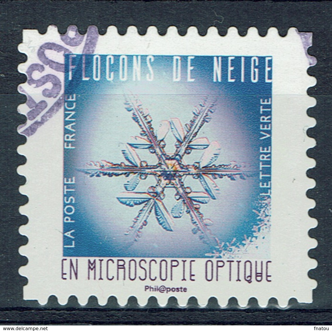 France, Snowflake (7), 2018, VFU Self-adhesive From A Booklet Of 12 - Used Stamps