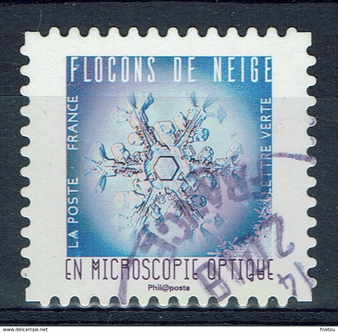 France, Snowflake (8), 2018, VFU Self-adhesive From A Booklet Of 12 - Used Stamps