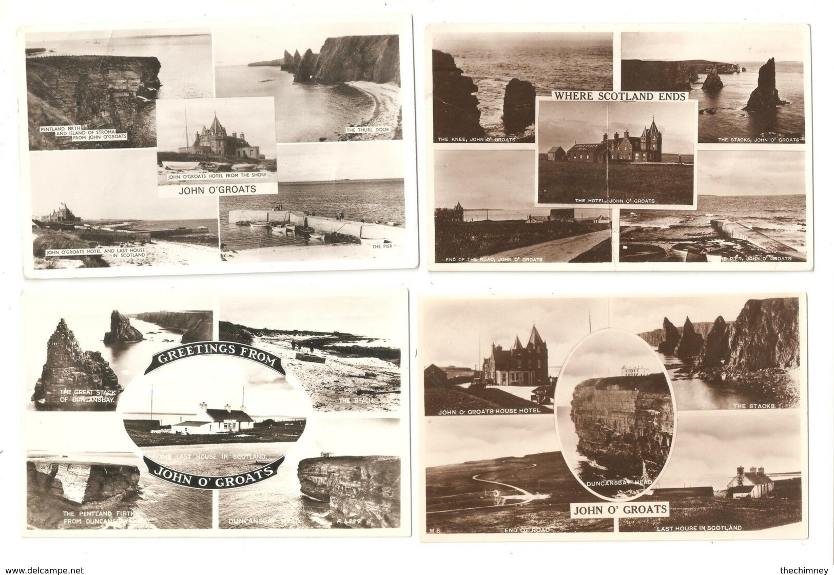 4 --- FOUR MORE OLD MULTIVIEW POSTCARDS OF JOHN O'GROATS CAITHNESS SCOTLAND - Caithness