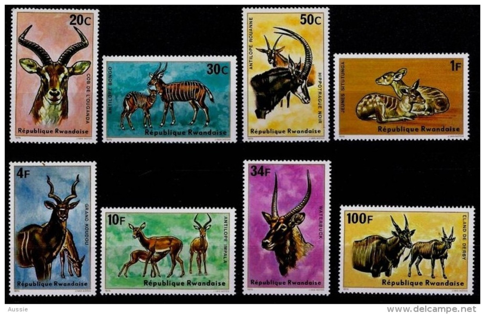 Ruanda Rwanda 1975 OBCn° 611-18 *** MNH Cote 15 Euro Faune Antilopes - Neufs