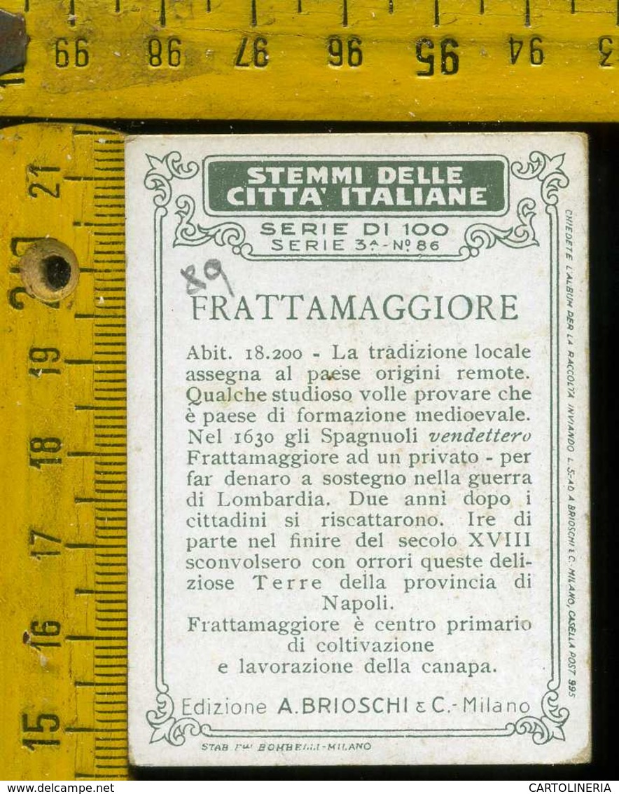 Figurina Brioschi Araldica Stemmi Città Italiane Serie 3 N°86 B Frattamaggiore - Otros & Sin Clasificación