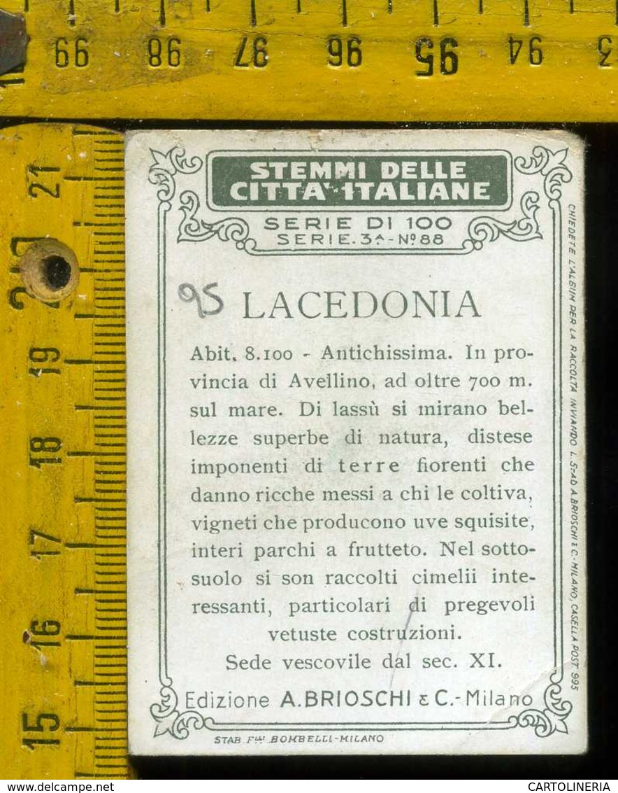 Figurina Brioschi Araldica Stemmi Città Italiane Serie 3 N°88 Lacedonia - Altri & Non Classificati