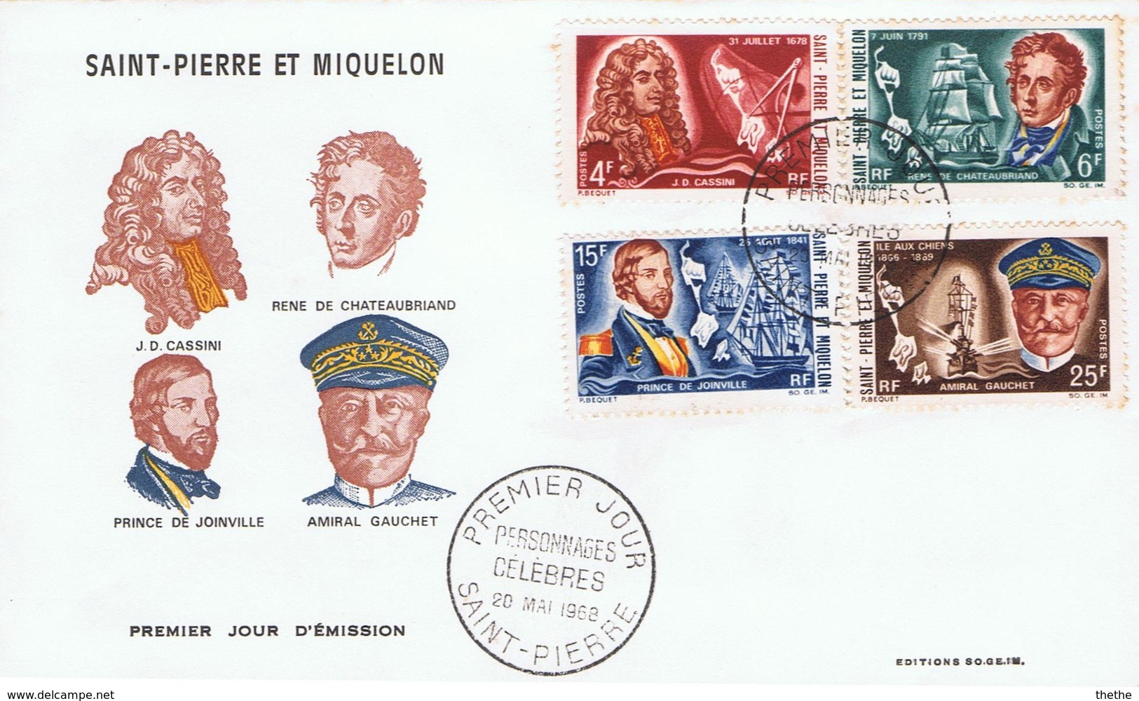 Saint Pierre Et Miquelon - Personnages Célèbres - FDC