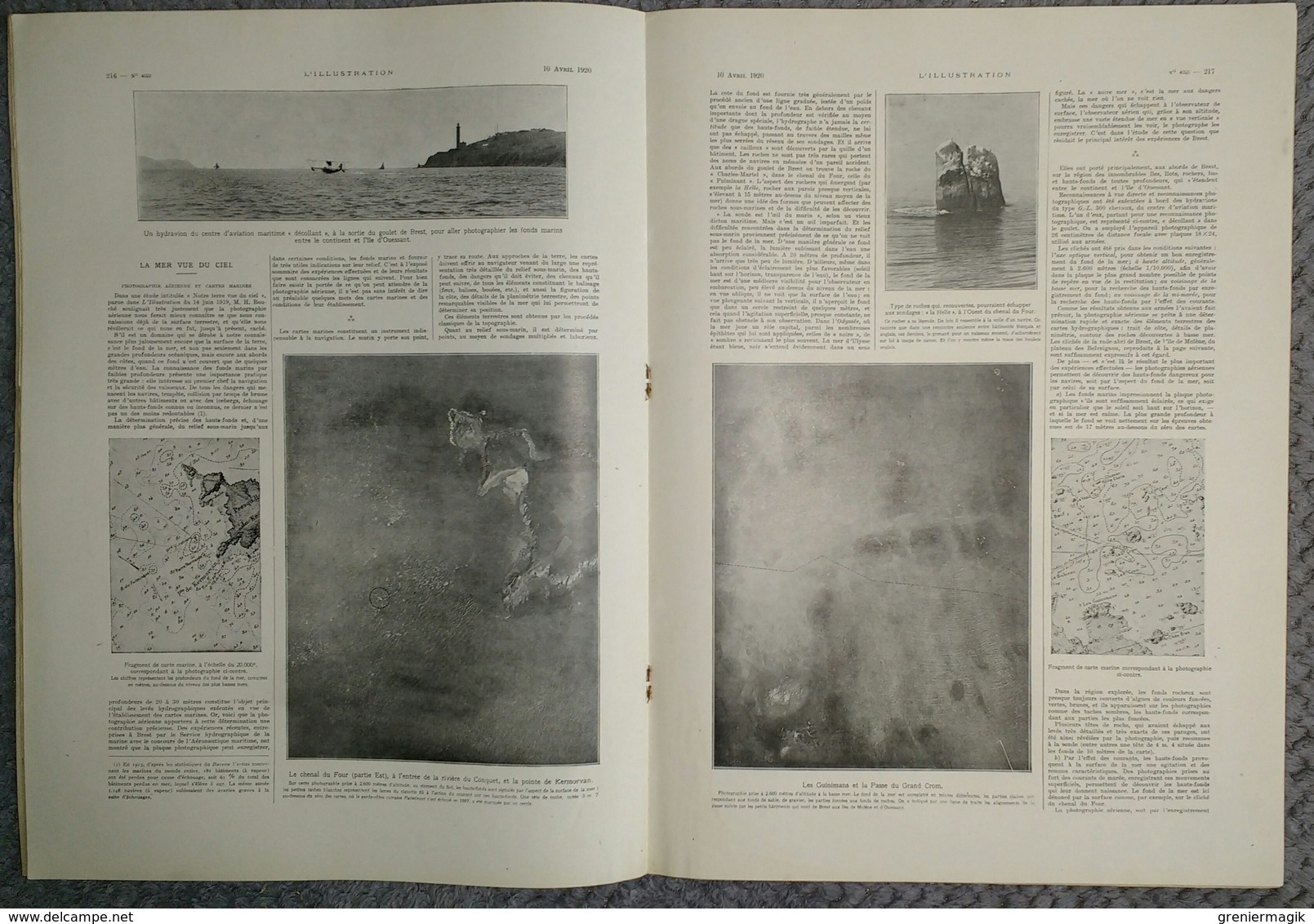 L'Illustration 4023 10 avril 1920 Sarah Bernhardt/M. Deschanel à Nice/Rugby France-Irlande/Mode/La mer vue du ciel