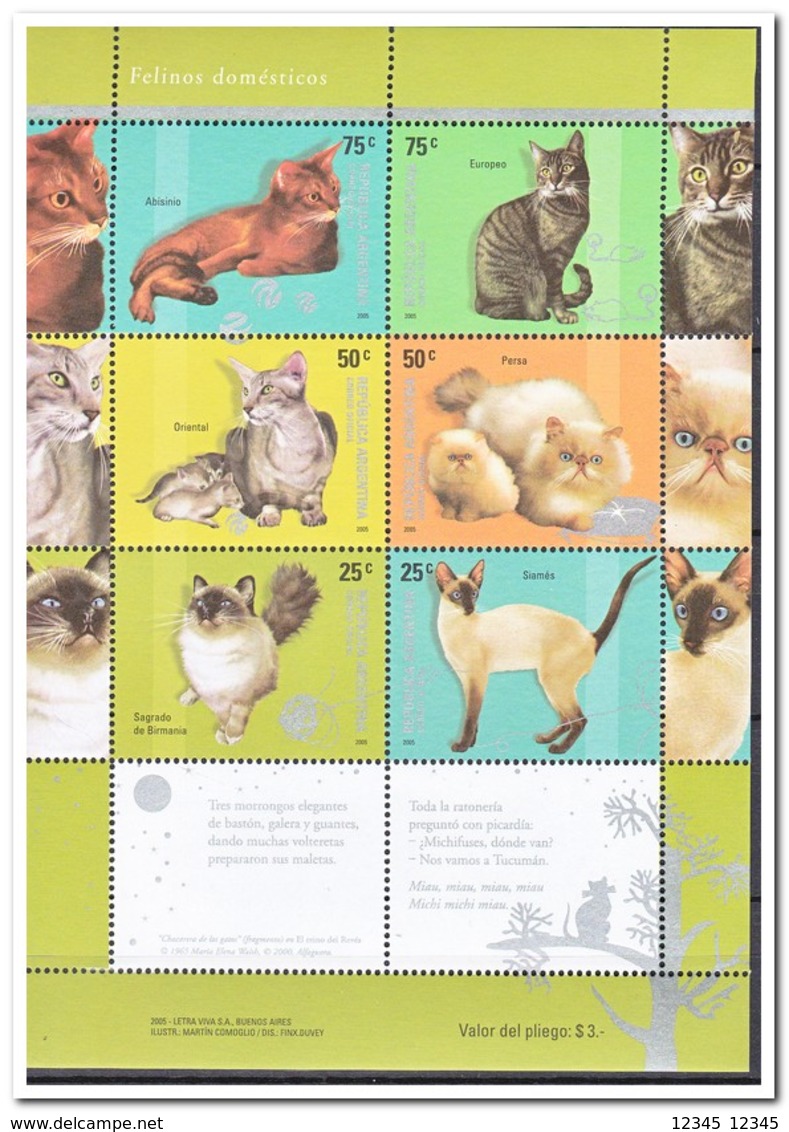 Argentinië 2005, Postfris MNH, Cats - Unused Stamps