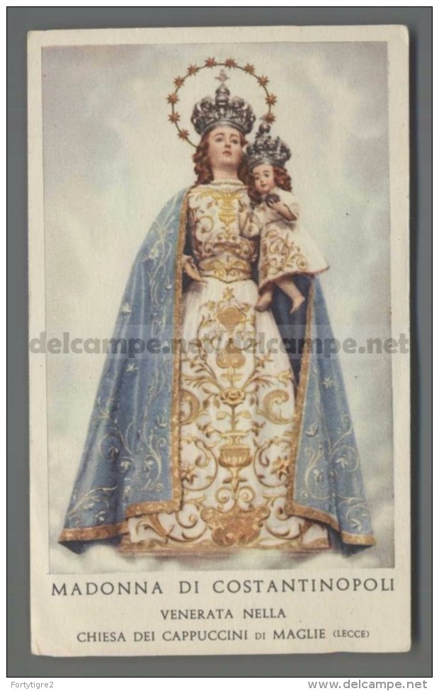 EM1894 MADONNA DI COSTANTINOPOLI MAGLIE LECCE Santino Holy Card - Religione & Esoterismo