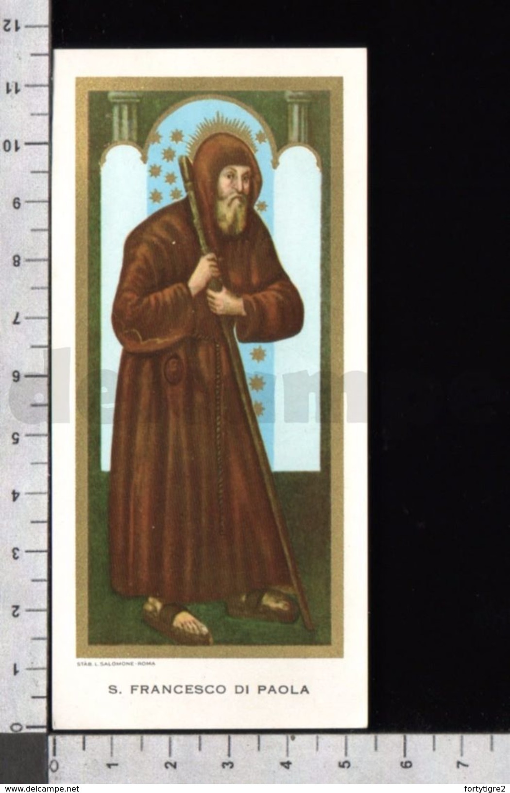 ES3471 S. SAN FRANCESCO DI PAOLA STAB. SALOMONE SEGNALIBRO Santino - Religione & Esoterismo